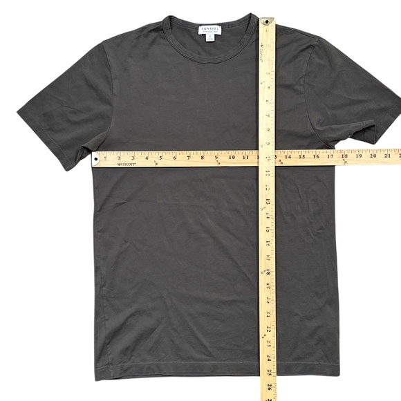 Sunspel Classic Lightweight Cotton Charcoal Gray T Shirt Mens Small - Picture 7 of 7